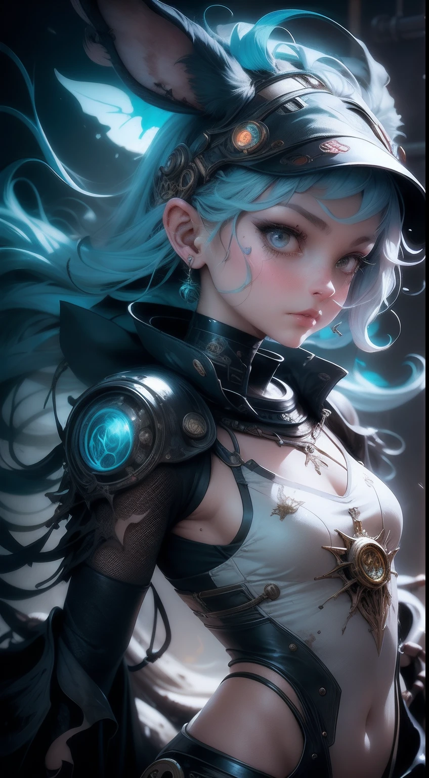 Digital Ilustration, Anime style, Woman, elemental mage engulfed in blue flames and yellow lightning, chromatic chaos, gold and ice tones, depth of field, beautiful, highly detailed, hyperrealistic, cinematic lighting, clear, space background, cinematic lighting soft, (backlight: 1.2), (flowering: 1.2), (bright light: 1.1), (chromatic aberration: 1.2), sharp focus, high contrast ,masterpiece, photorealistic