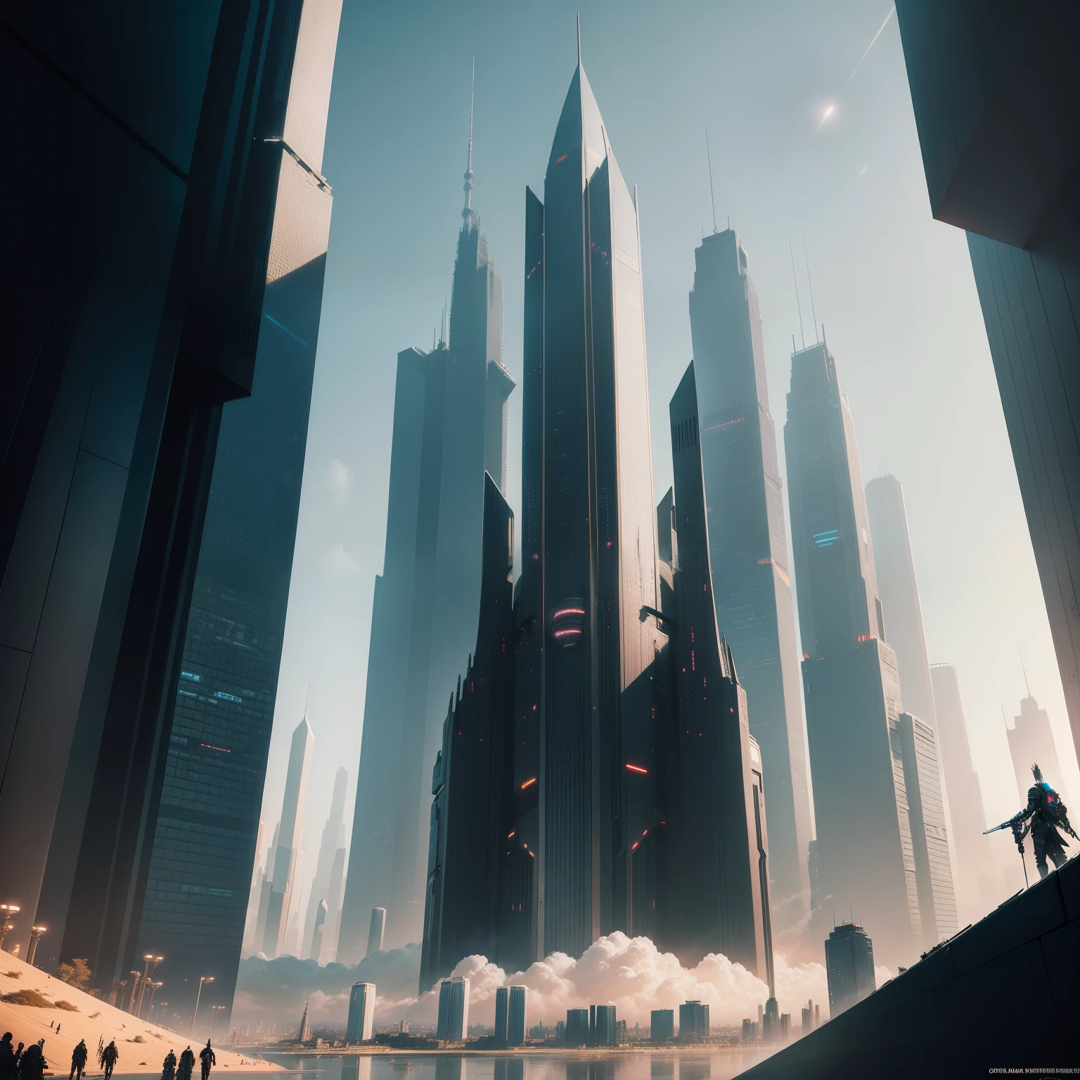 cyberpunked epcot Huge skyscrapers SFart by futuristic cities top-quality masterpiece 超A high resolution dream Megacities