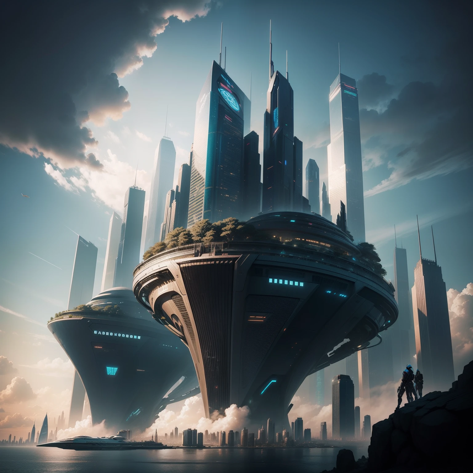 cyberpunked epcot Huge skyscrapers SFart by futuristic cities top-quality masterpiece 超A high resolution dream Megacities