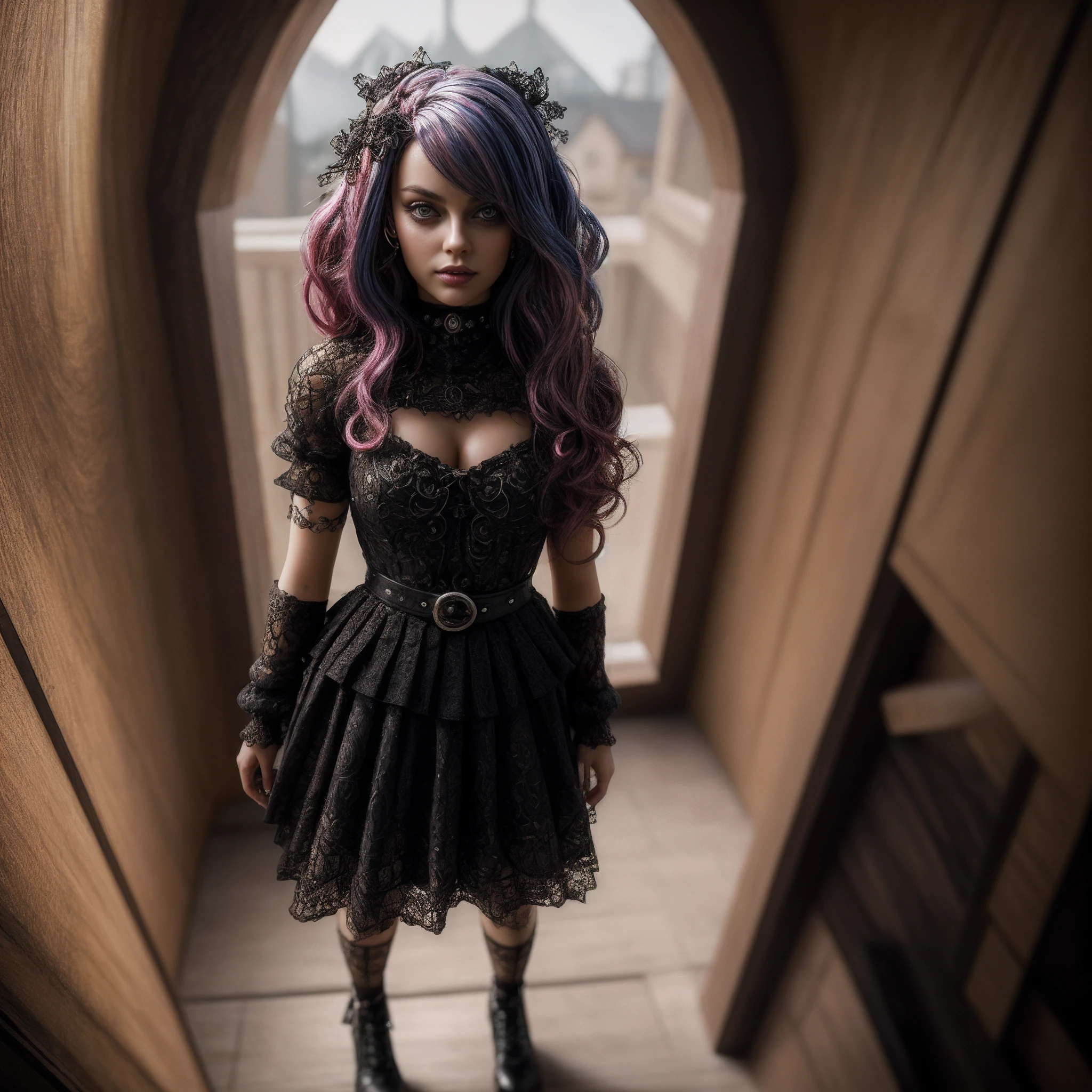 Candid full-body capture of a captivating (Goth_punk barbie) that looks like Margot Robbie, meticulous, intricate, intimate, nuanced, (film grain), vibrant, (ray-traced caustics), subsurface scattering, soft lighting, (masterpiece), (masterwork), (top quality), (best quality), (highest quality), (highest fidelity), (highest resolution), (highres), (highest detail), (highly detailed), (hyper-detailed), (detail enhancement), (deeply detailed), awe inspiring, breathtaking, super-resolution, megapixel, UHD, HDR, FHD, 8k, 16k, 32k, 64k, high dynamic range, (most beautiful image), (most beautiful artwork), insanely detailed, beautifully color graded, post processing, post production, dynamic tone mapping, volumetric, ultra-detailed, super detailed.