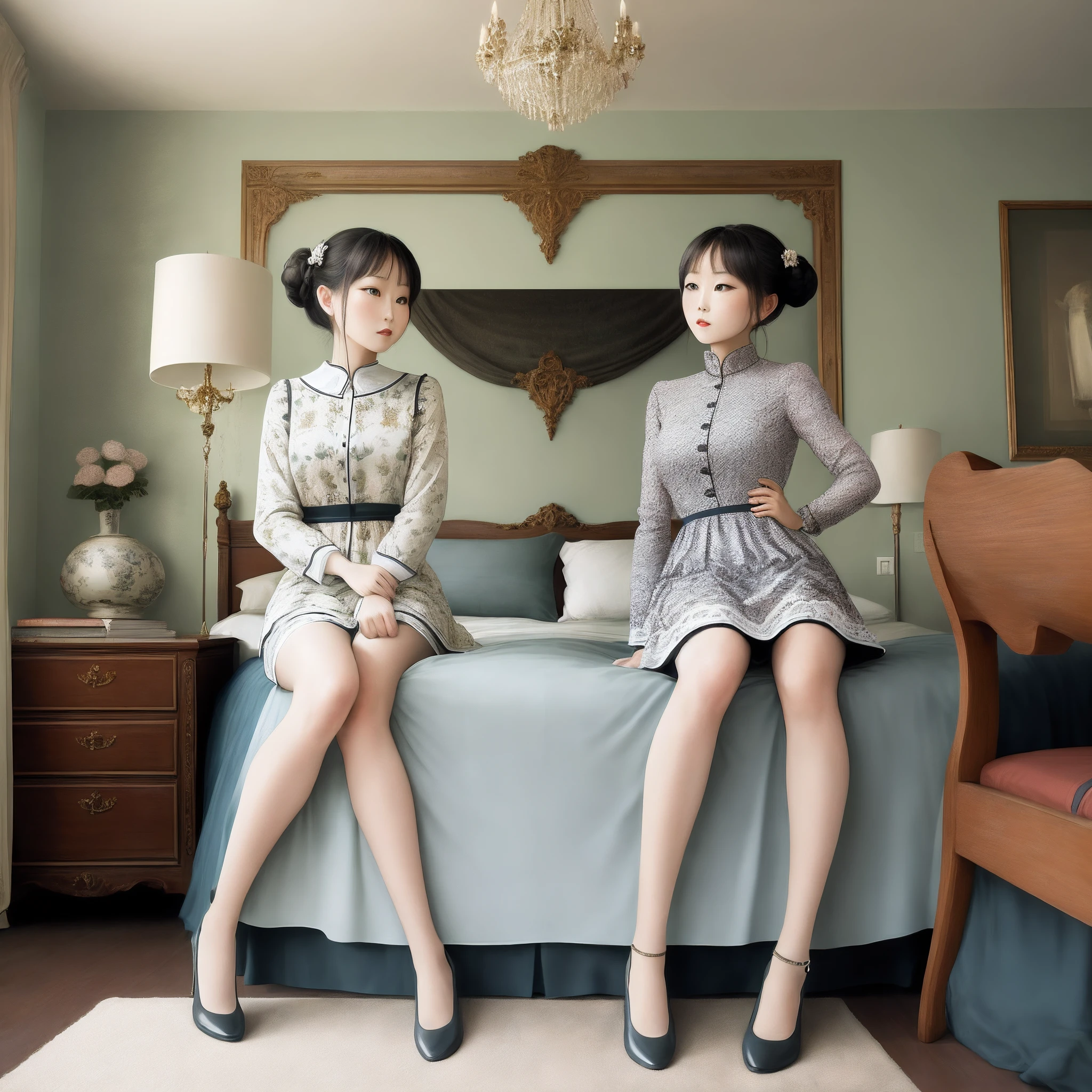 Bedrooms，Royal sister，Long legs，Coquettish，enchanted，