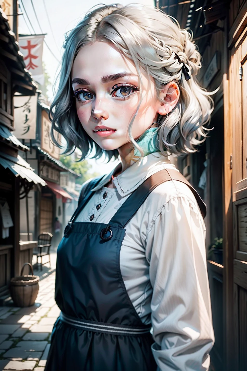 person, Villager , in clothes, Official, Clean clothes
The face is elongated, A bit gorgeous
Short wavy gray hair, Villager, Fatezy