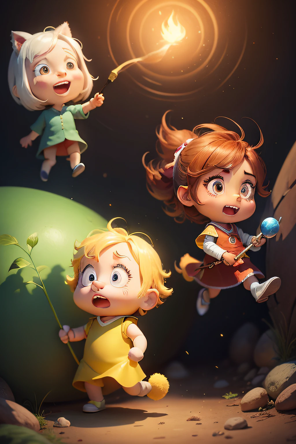 Healing cartoon characters