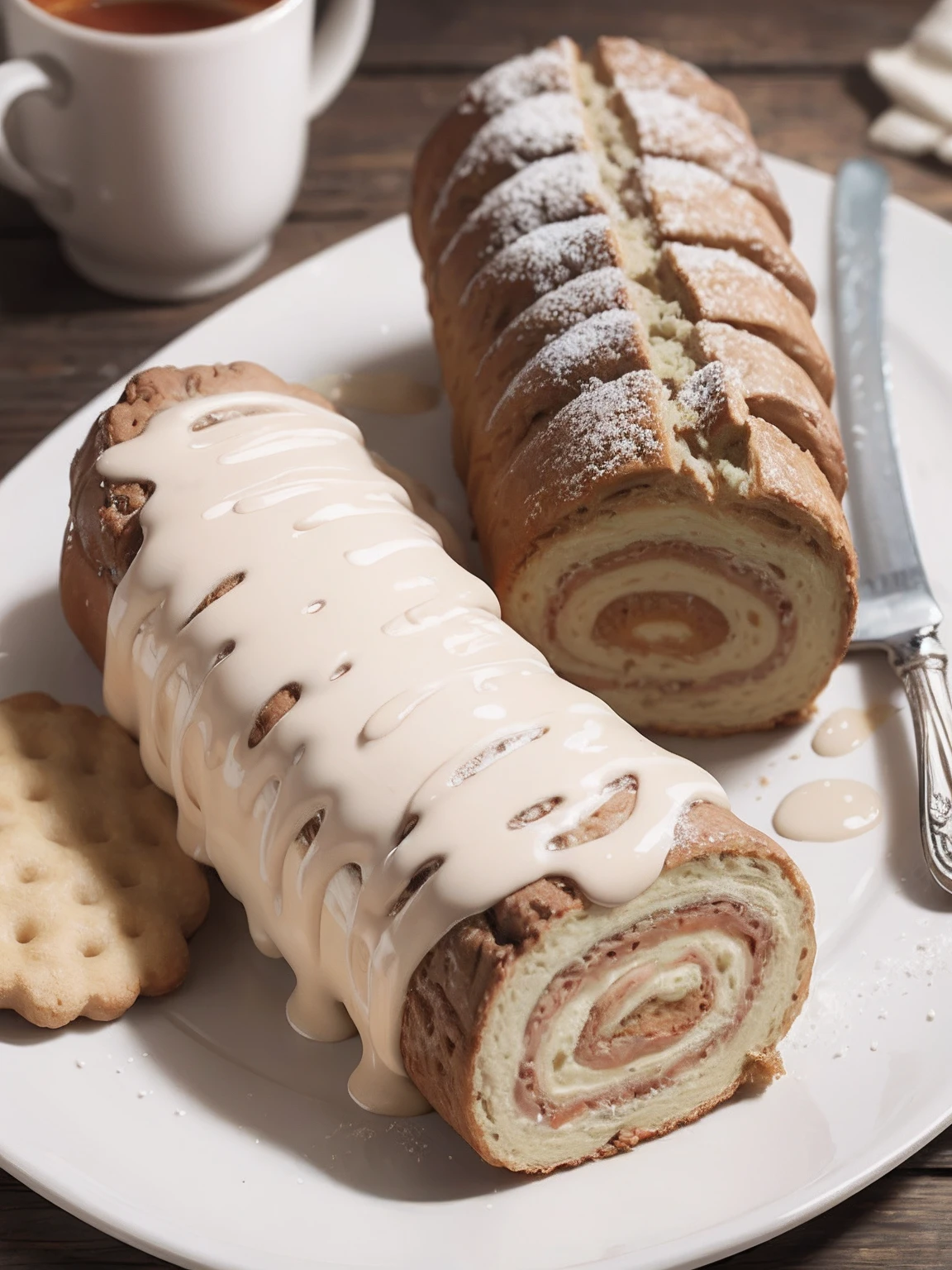 biscuit roulade with cream