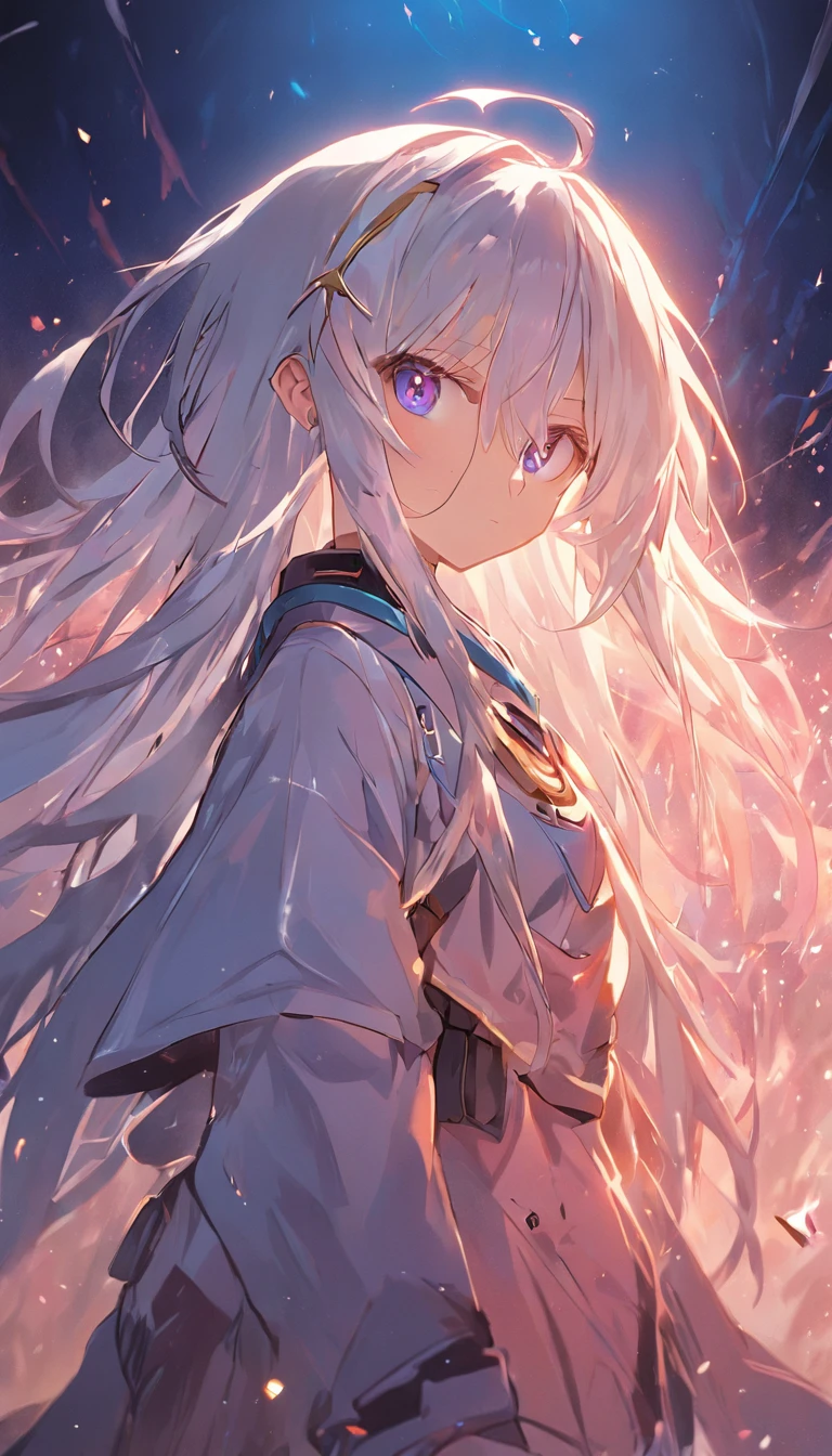 Terrans,1 age girl,long whitr hair,silber hair,hand gun,Fire magic,Psychic,miltary,Clear focus:1.2,super detailing,best qualtiy,high detal,high high quality,delicated face,二重まぶた,largeeyes,Sexy expression,Full body like