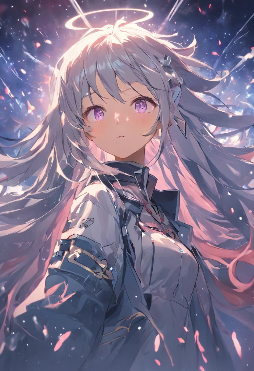 Terrans,1 age girl,long whitr hair,silber hair,hand gun,Fire magic,Psychic,miltary,Clear focus:1.2,super detailing,best qualtiy,high detal,high high quality,delicated face,二重まぶた,largeeyes,Sexy expression,