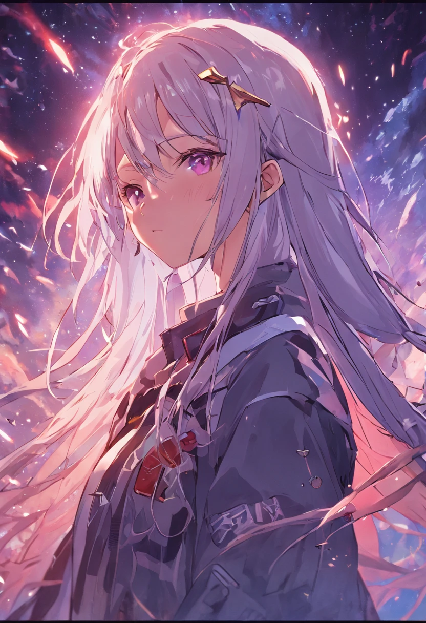 Terrans,1 age girl,long whitr hair,silber hair,hand gun,Fire magic,Psychic,miltary,Clear focus:1.2,super detailing,best qualtiy,high detal,high high quality,delicated face,二重まぶた,largeeyes,Sexy expression,