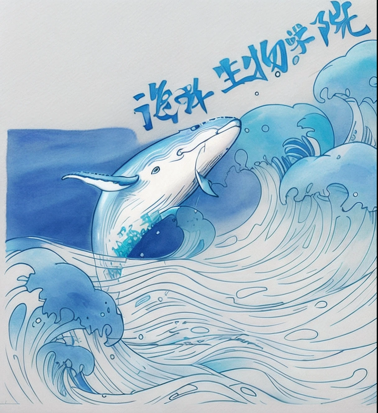 Draw whales in the ocean with waves and waves, tattoo sketch of a ocean, tattoo sketch of a sea, a color