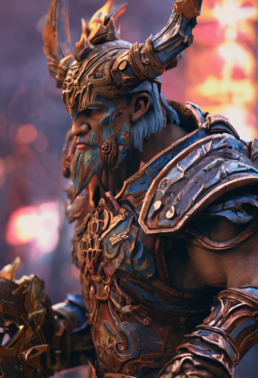 A 3d concept bust of a fantasy warrior I created using Zbrush, Maya, Mari, V-Ray, Keyshot and Nuke. The design of the base was based on world of warcraft's artwork.
