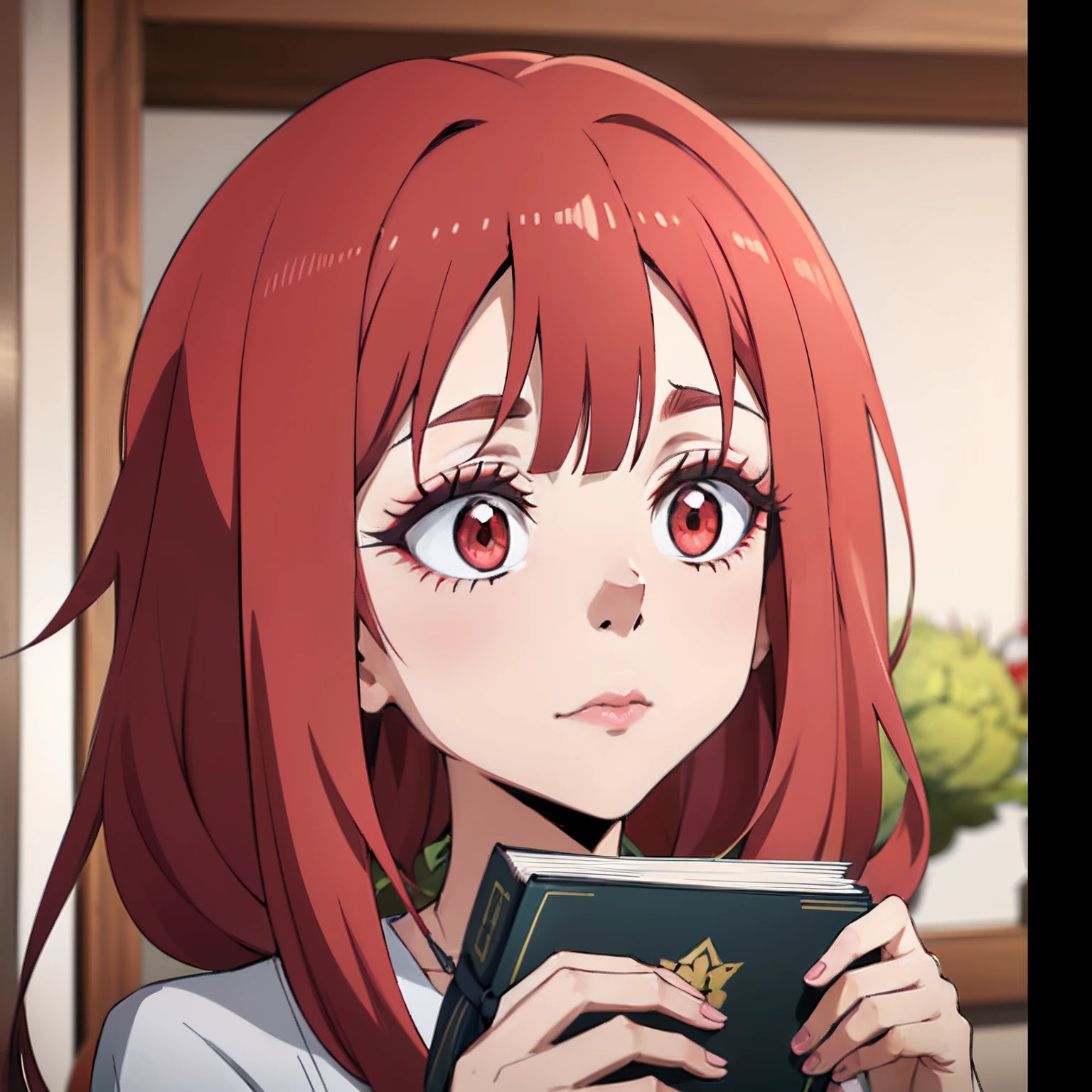 Menina anime com cabelo rosa segurando um livro na frente das flores, Estilo anime 4K, Anime Art Wallpaper 4K, Anime Art Wallpaper 4K, 4k anime wallpapers, retrato bonito do anime, 4k anime wallpapers, papel de parede anime 4k, Anime Art Wallpaper 8K, arte de anime digital detalhada, menina anime bonita, Bom anime, arte anime de alta qualidade