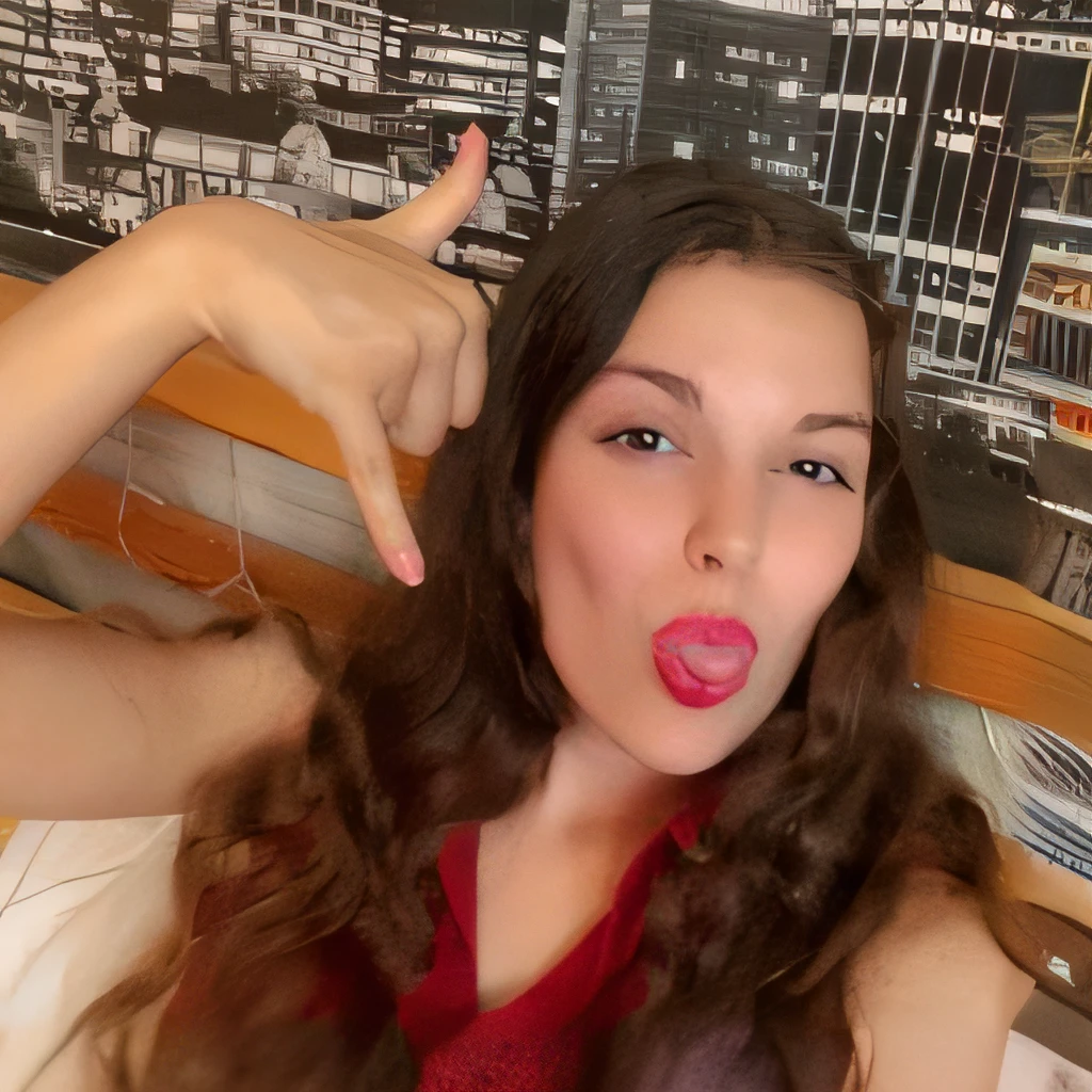 Femme arafed avec de longs cheveux bruns qui sortent la langue, 1 8 I, Photo de profil, Leaked photo, Photo de profil, Photo selfie, Visage idiot mignon, 2 0 I, 20 ans, Image de profil, portait photo, 2 5 I, 30-year-old french woman, very silly looking, photo portrait, Photo Snapchat, Photographie selfie 8k