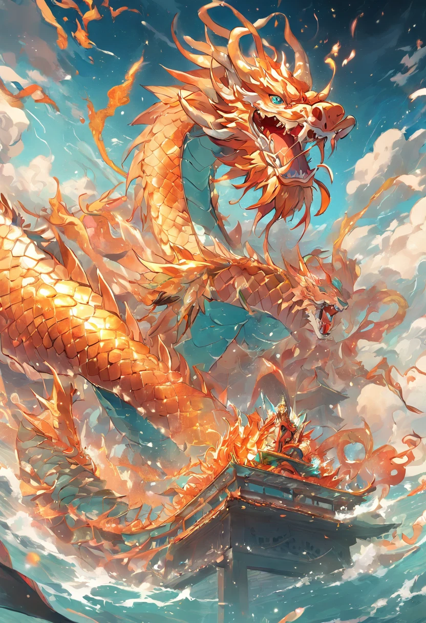 1. Chinese mythology, East Sea Dragon King, Majestic, Powerful, (Ancient deities:1.3), (Serpentine:1.2), (Beard and mustache:0.8), (Whiskers:0.9), (Huge size:1.5), scales, Vibrant colors, Shimmering water, (the reef:1.1), (Golden crown:1.2), (Dragon-shaped throne:1.4), (Flowing robes:1.1), (Dragon-shaped beard ornaments:1.3), (Emerald eyes:1.2), (pearls necklace:1.2), (Golden Trident:1.4), (levitating:1.1), (Sky clouds:1.3), (shimmering dazzling lighting:1.2), (Crashing waves:1.3), (A palace full of treasures:1.5), (Schools of colorful fish:1.2), (an underwater city:1.4), magnifica, Mythical, Magnificent, Extensive and detailed, standing apart, Traditional Chinese architecture.