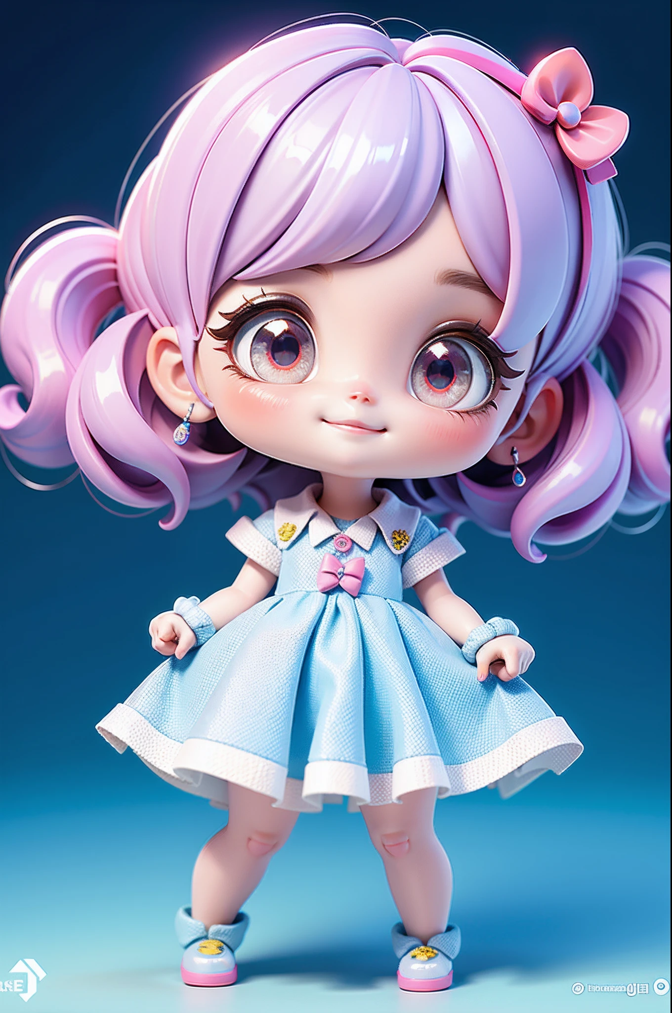 plastican00d， 1girl， chibi， Colored hair， Luxury fabrics， dither， Ice cream texture，Profound， looking at viewert， Striped background，8K