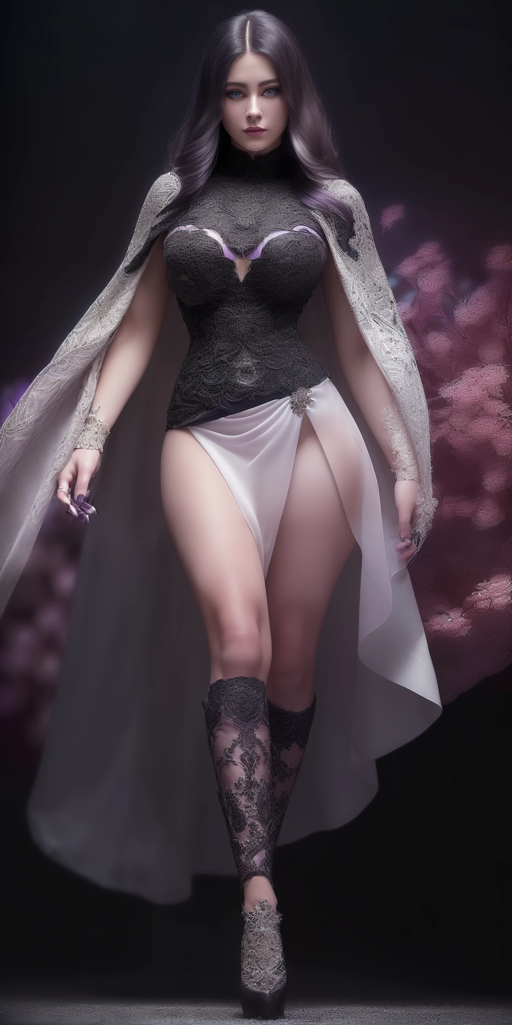full body:1.6, walking pose, slow motion, (rogue thief:1.2) woman, multi-layered stitched,(white silk cloak), (intricately patterned cloth:1.2), (insanely detailed, flowering:1.5), (top quality, Alessandro Casagrande,
(full body shot)a East European woman, luminous design, masterpiece, best quality, extremely detailed 8k, ultra hd, ultra-detailed, highly detailed, highly realistic, (ultra-realistic), hyperrealistic, Real life style, (((top quality, masterpiece: 1.3)), (((Russian beauty)), (tmasterpiece,top Quority,best qualtiy,offcial art,Beautiful and aesthetic:1.2),full body:1.6, walking pose, slow motion, (rogue thief:1.2) woman, multi-layered stitched,Formal purple and black dress, big natural breast, blue eyes, beautiful eyes, high detailed eyes, beautiful woman, beautiful face, Formal hair, black hair, dynamic pose, volumetric lighting, fine detail (cinematic:1.5)(Top Quality, 8k, 32k, Masterpiece, UHD: 1.3)