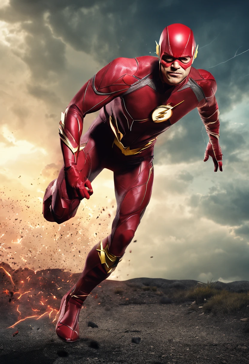 Make a super realistic flash costume in white color