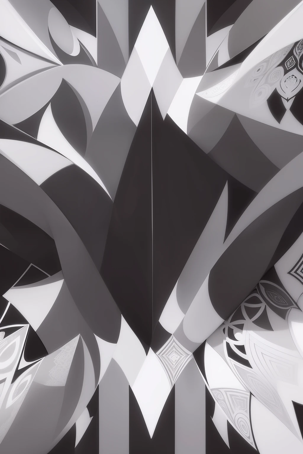 Black and white design on white background, Center symmetrical composition, ( ( generated ) ), Symmetrical pattern, The art of symmetry, symmetrical artwork, coherent symmetrical artwork, Abstract geometric, symmetrical logo, Compei art of symmetry, Geometric decoration, geometric abstraction, central circular composition, symmetric form exploration, generative art, Center symmetry