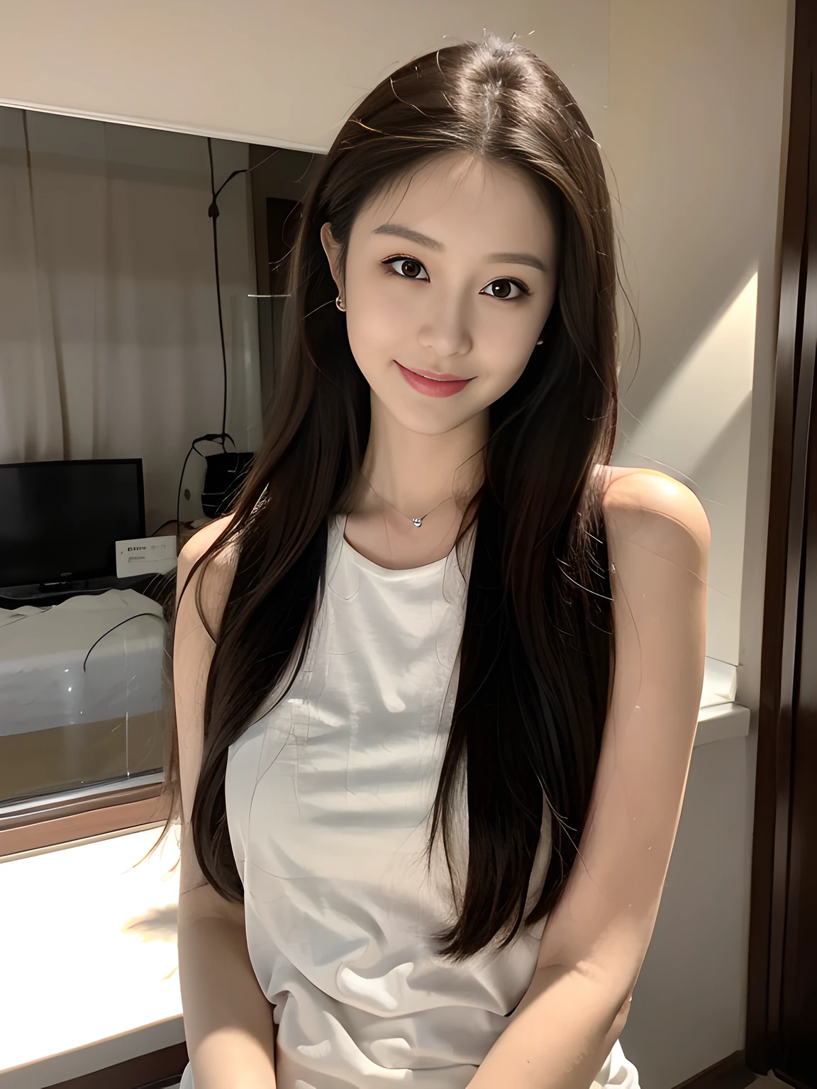 Wearing a white dress lying on the sofa,27 years old,Japanese women, Medium Hair,Young and cute gravure idol, Young and skinny gravure idol, Young Gravure Idol, realistic Young Gravure Idol, Young Sensual Gravure Idol, A sophisticated gravure idol