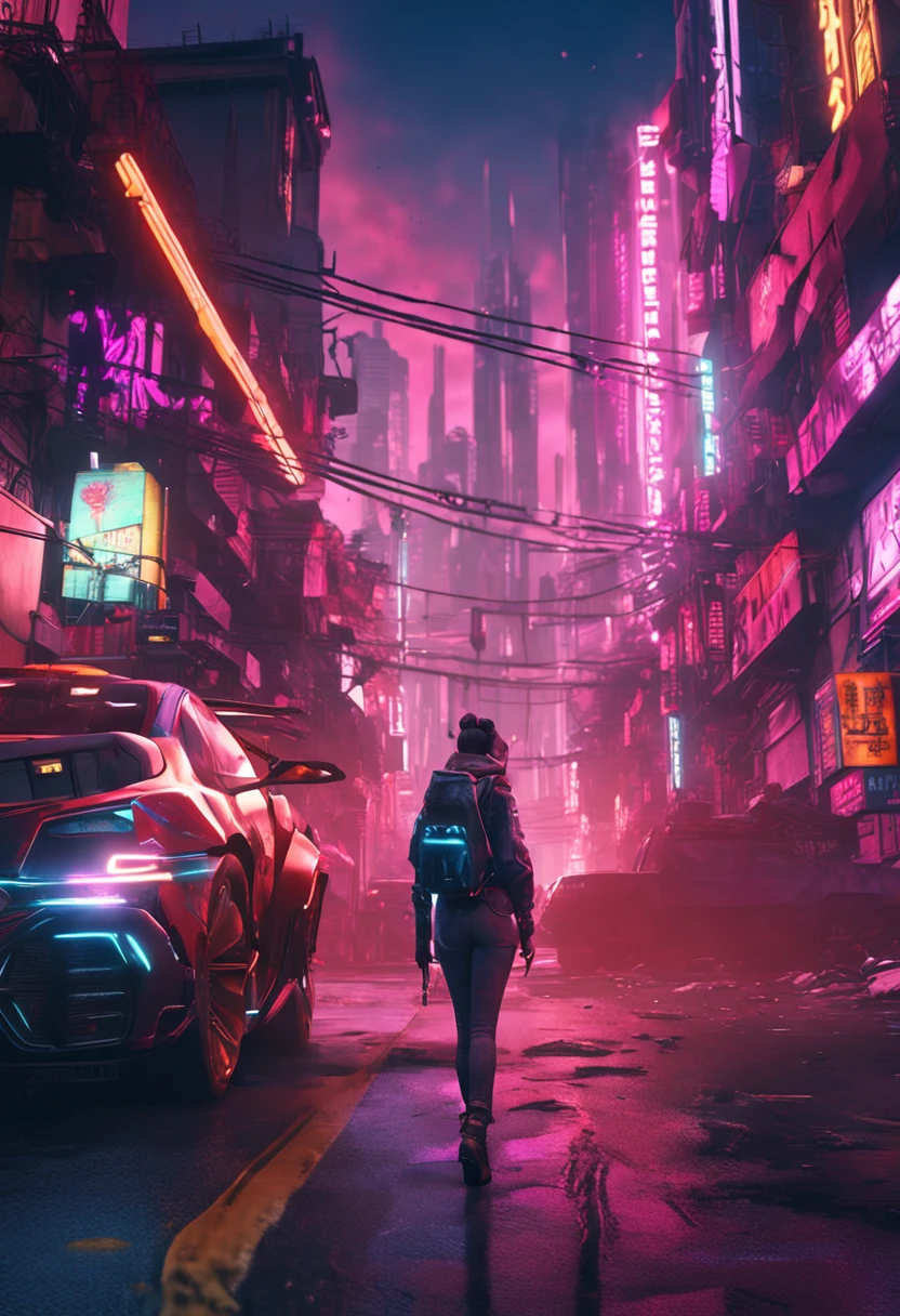 Cyberpunk City with Female Characters,,masutepiece, (Best Quality:1.4), realisitic, Highly Detailed CG Unified 8k Wallpaper, ighly Details, High Definition RAW Color Photography,