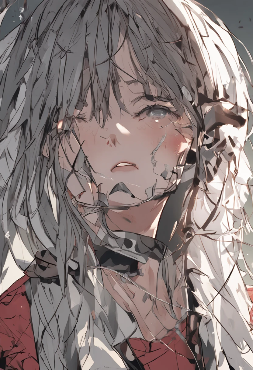 Handsome, schoolboy, 18yr old, Tall figure, Clothes soaked with sweat, long hair, messy hair, jewelry, earrings, crying, ear blush, pain, yandere, full-face blush, oral invitation, Surrealism, high detail, symmetry, zoom layer, Sony FE, Sony FE GM, UHD, textured skin, anatomically correct, ccurate, high quality, highres, best quality, high details, super detail, award winning, masterpiece, retina, UHD