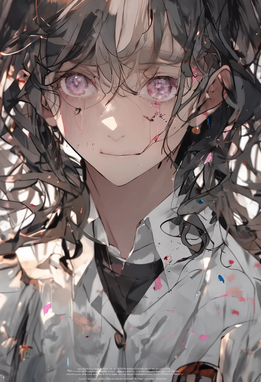 Handsome, schoolboy, 18yr old, Tall figure, Clothes soaked with sweat, long hair, messy hair, jewelry, earrings, crying, ear blush, pain, yandere, full-face blush, oral invitation, Surrealism, high detail, symmetry, zoom layer, Sony FE, Sony FE GM, UHD, textured skin, anatomically correct, ccurate, high quality, highres, best quality, high details, super detail, award winning, masterpiece, retina, UHD