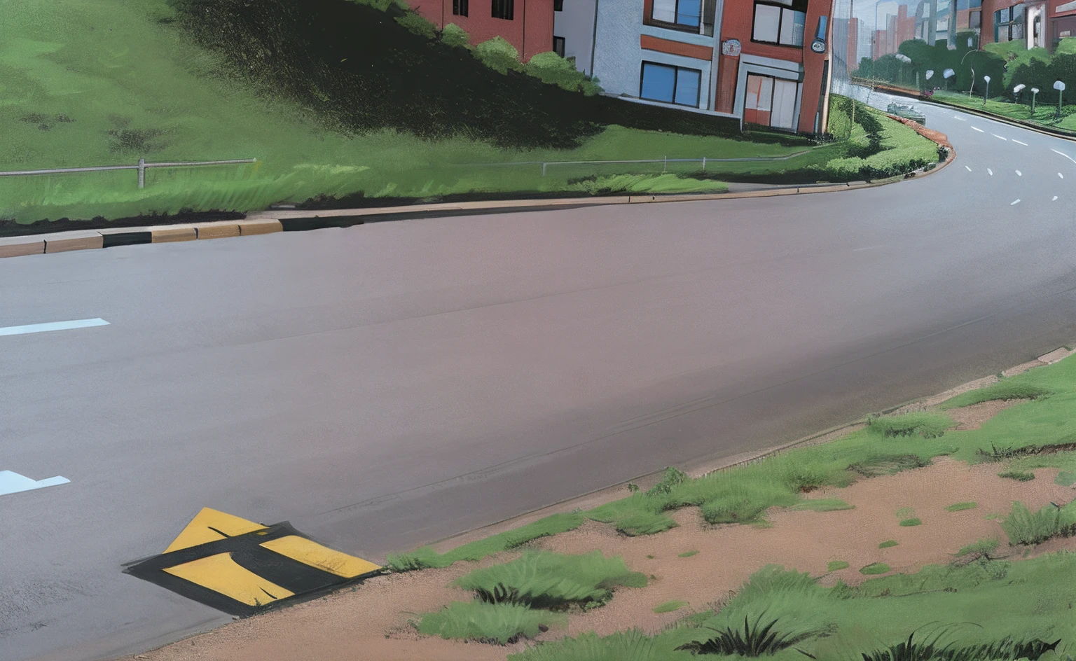 rush city, rush street ,rush road, colorfull, cool, cartoonize