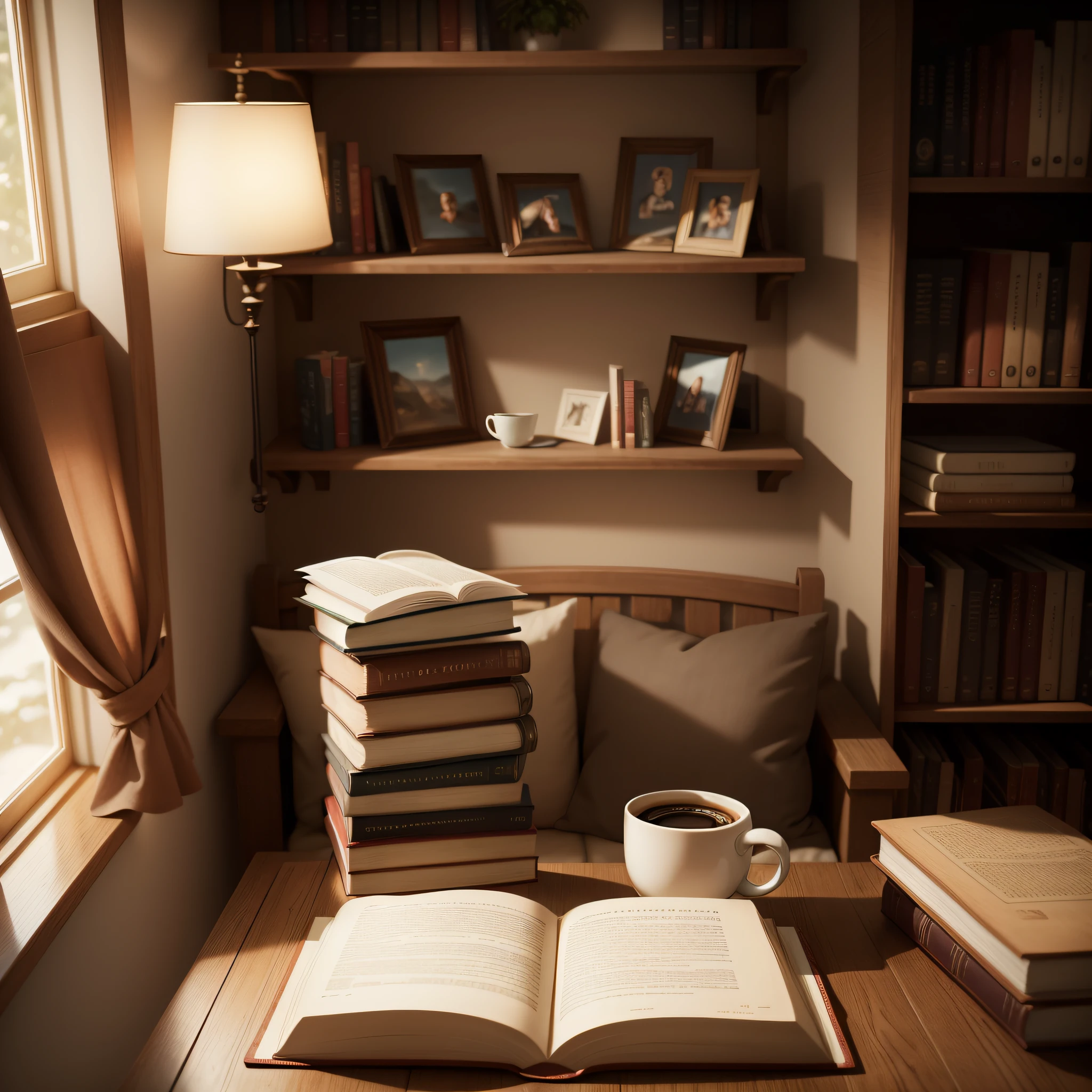 Coffee and Books: Pair your coffee with a stack of books or a cozy reading nook for a warm, inviting atmosphere.