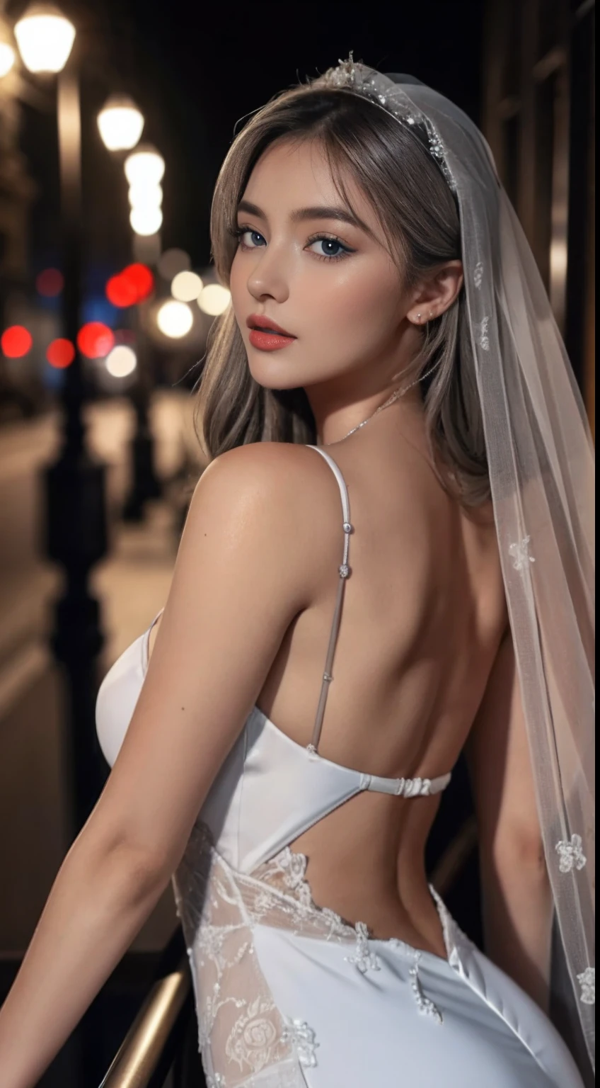 Wearing a white dress, posing for a photo, ethereal beauty, white bra, black dress, full body photo, beautiful and charming, long legs and flowing hair, full body photo