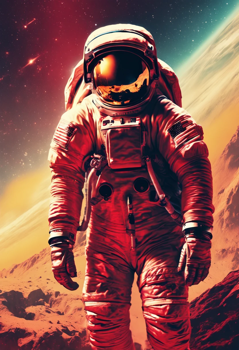 Astronaut red and yellow tones