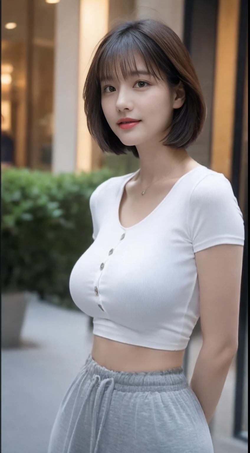 ((Best quality, 8K, Masterpiece: 1.3)), Sharp focus: 1.2, A beautiful woman with perfect body: long wet hair, 1.4, Slim abdomen: 1.2, ((layered haircuts, Small breasts: 1.2)),  (Thin, damp buttons，Up to shirt length: 1.1), (White shirt wet by rain), (rain, street: 1.2), Wet body: 1.1, Highly detailed face and skin texture,  Detailed eyes, 二重まぶた, Tanned skin, Sexy, Conque, Heavy rain n background