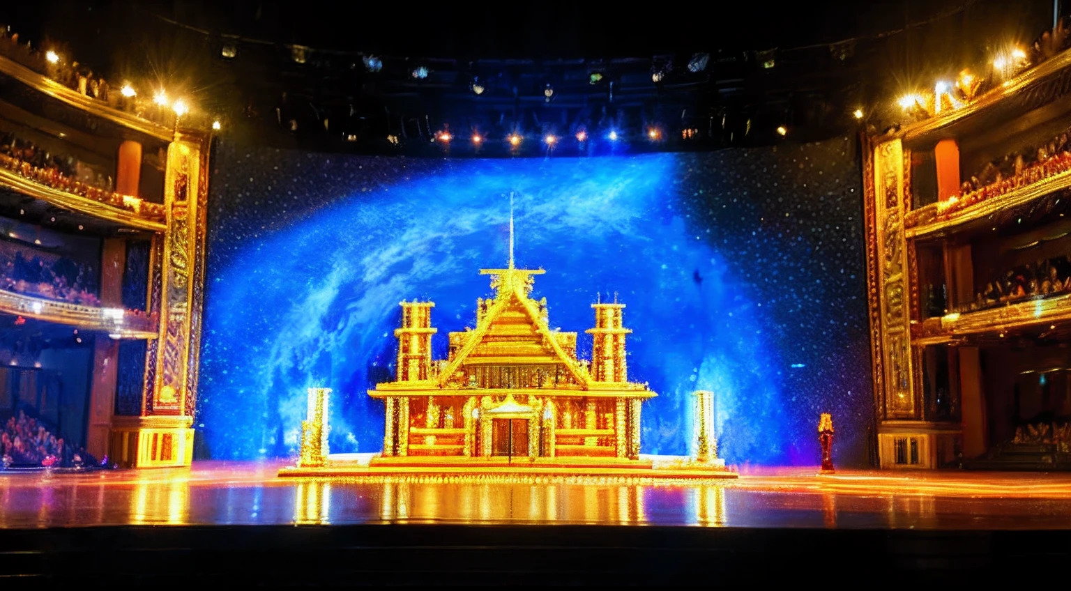 pixel game,scenography,fantastical scenes,Space Opera House,Gold paused, Pixel art #pixelart