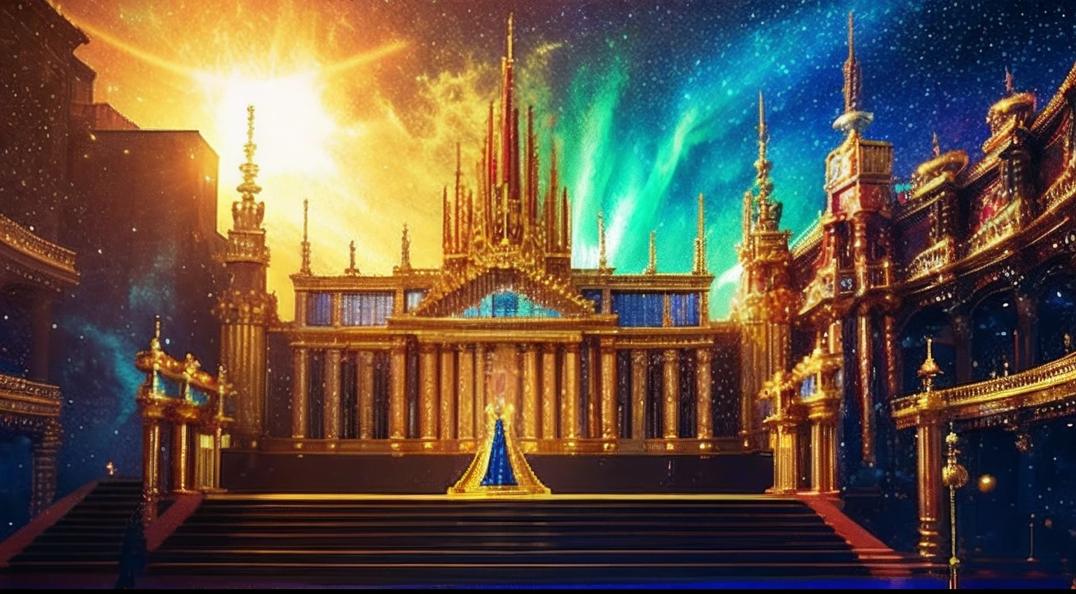 pixel game,scenography,fantastical scenes,Space Opera House,Gold paused, Pixel art #pixelart