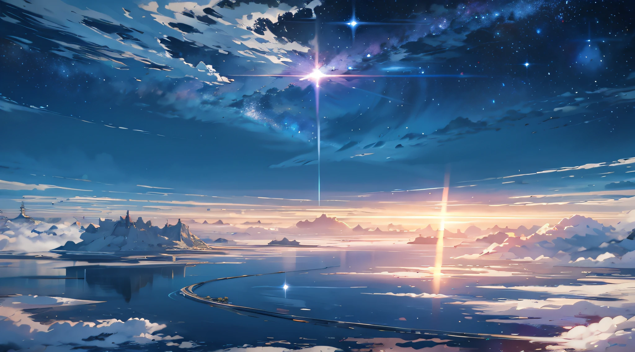 ridiculous resolution, high resolution, (masterpiece:1.4), super detailed, 1boy, seen from above, space, floating, --v 6