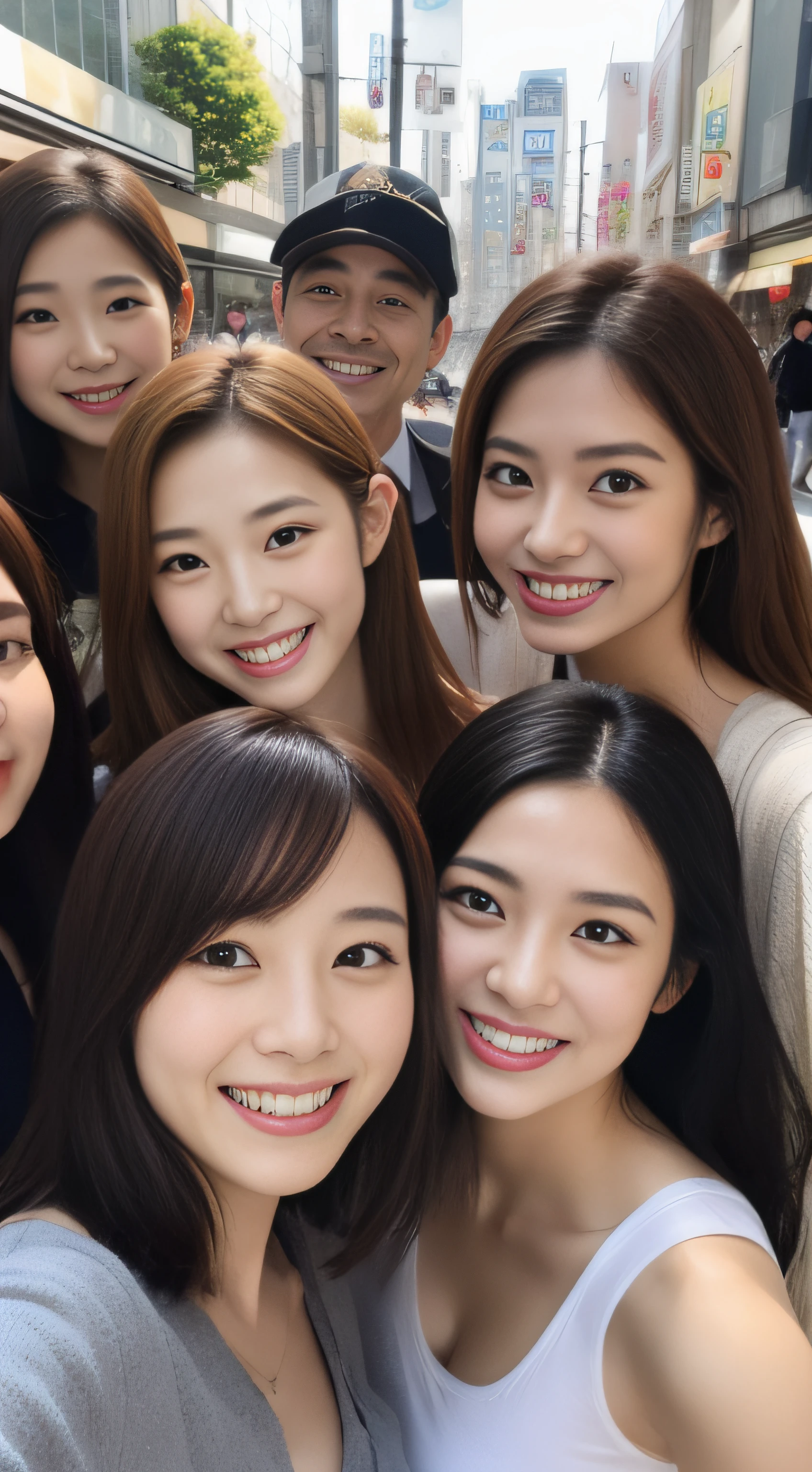 Actress group、hiquality、A hyper-realistic、healthy、Smiling expression、Slender perfect figure、Japan beauties、Beautiful eyes、Beautiful skin、Tokyo Downtown