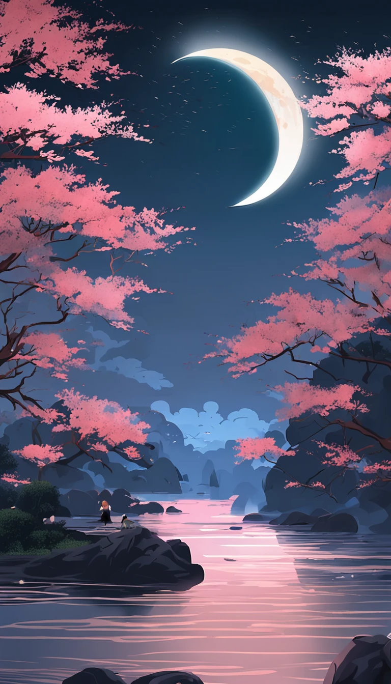 The tide of the Spring River connects the sea level,The bright moon on the sea coexists with the tide。
Thousands of miles with the waves,Where the spring river has no moonlight。
The river flows around Fangdian,The moonlight and flower forest are like mist。