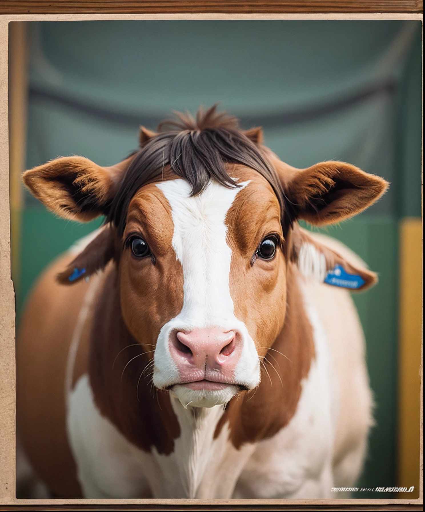 a cow is wearing a fifa world cup champion t shirt snd a jersey short. --auto --s2