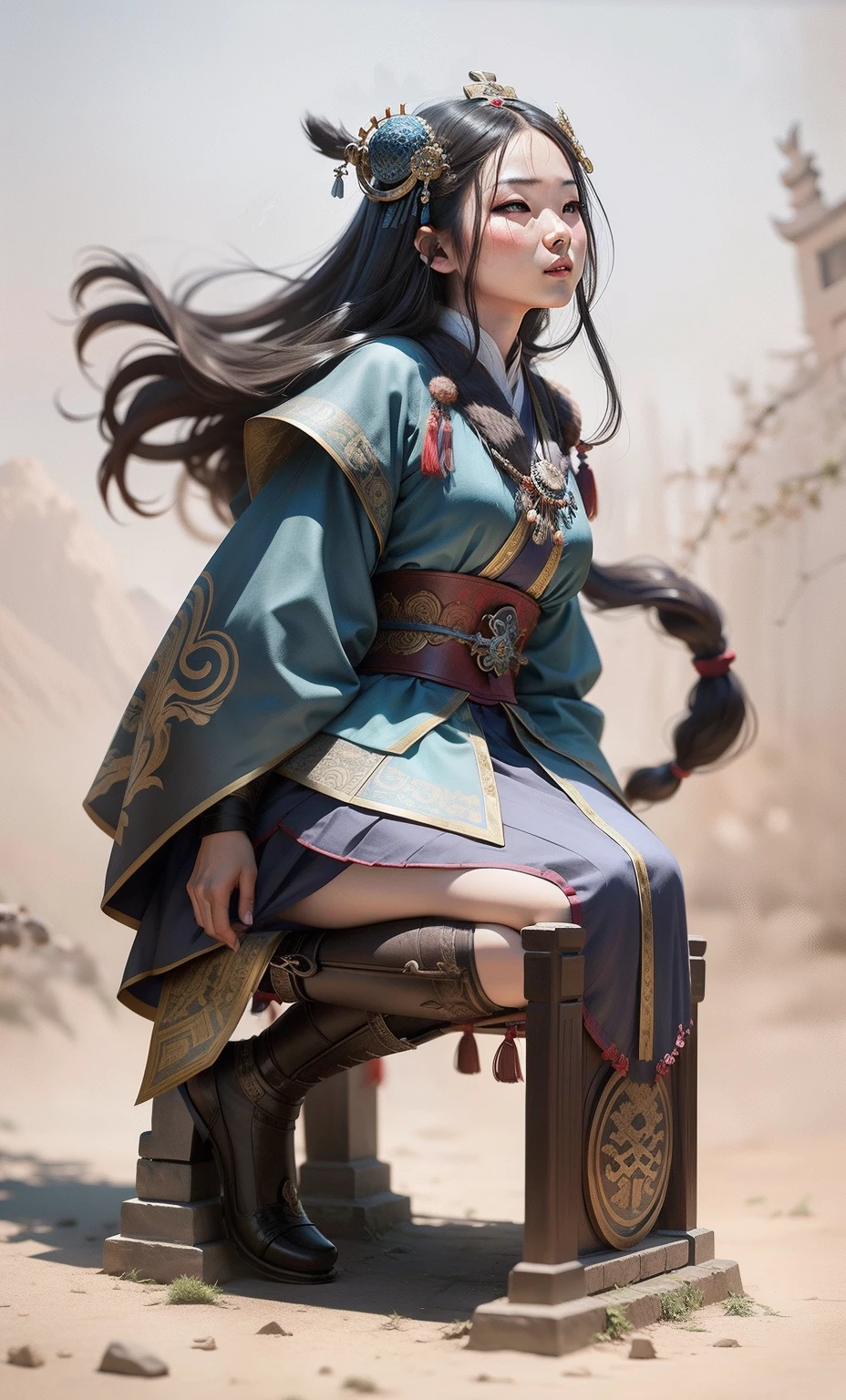 Shang Dynasty girl,Ancient maiden,National style,Hyper-realistic,hyper-detailing,Photo texture
