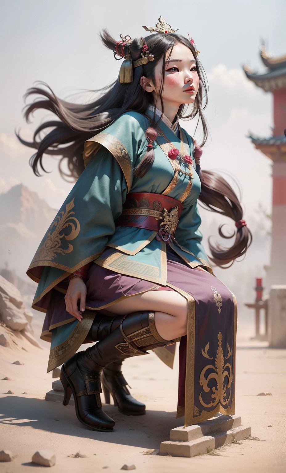 Shang Dynasty girl,Ancient maiden,National style,Hyper-realistic,hyper-detailing,Photo texture