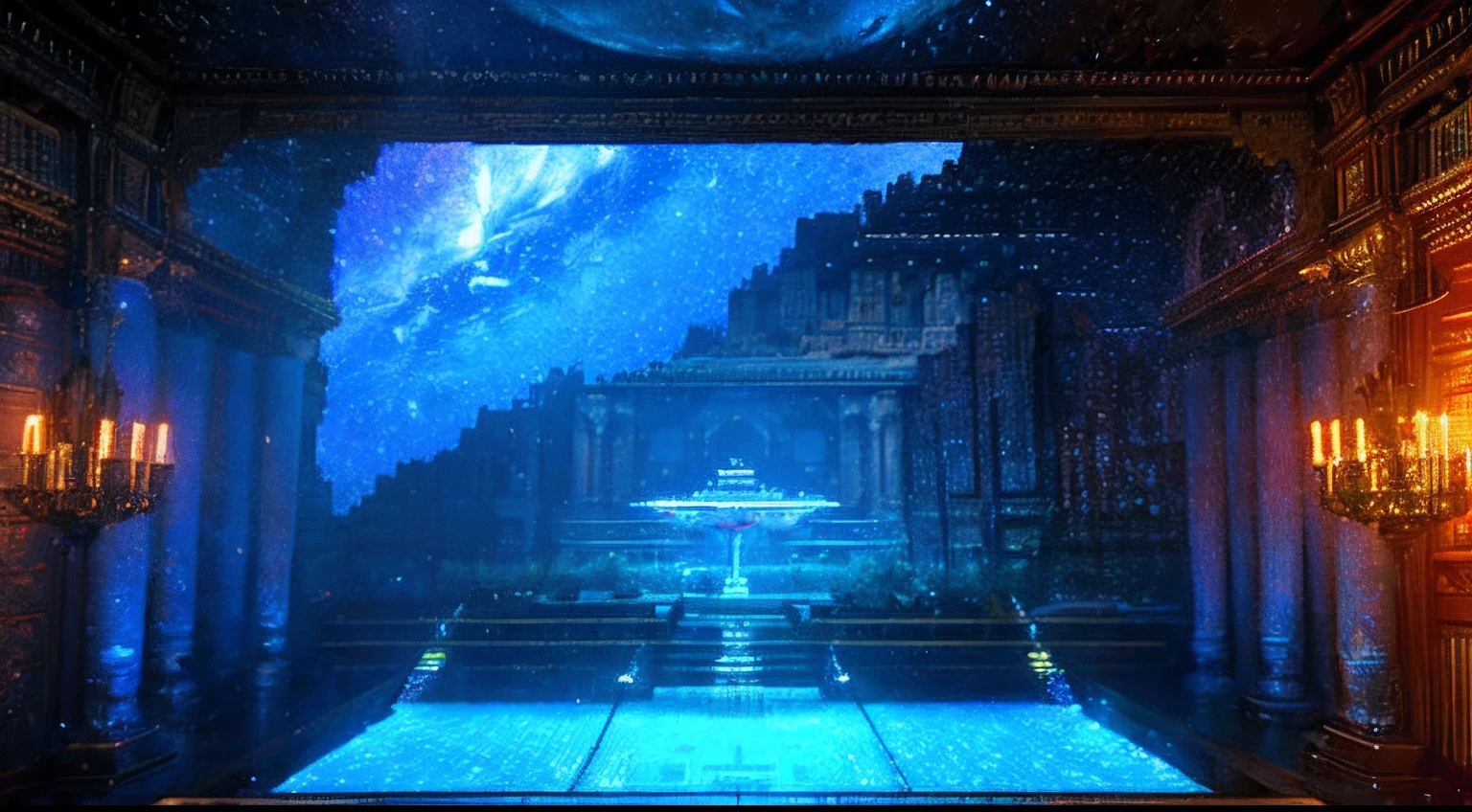 pixel game,scenography,fantastical scenes,inside in room,Space Opera House, Pixel art #pixelart