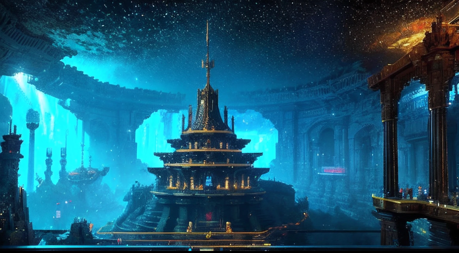 pixel game,scenography,fantastical scenes,inside in room,Space Opera House, Pixel art #pixelart