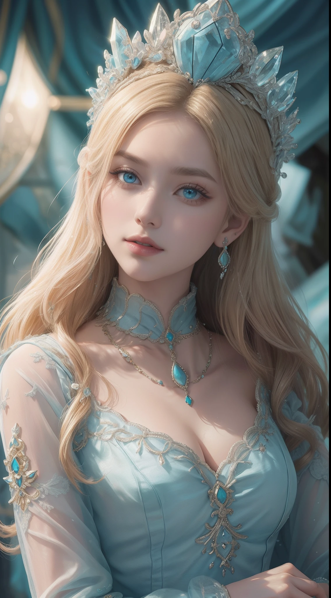 16-old-year sexy girl, posing in snow, beautiful detailed eyes, beautiful detailed lips, beautiful detailed body, long blonde hair and blue eyes, perfect and beautiful breasts, sexy and attractive body, beautiful detailed , extremely detailed face and portrait, elegant fantasy character, intricate detailed floral dress, magical staff, mystical glowing energy, dramatic lighting, dynamic pose, serene nature landscape, beautiful vibrant colors, cinematic composition, concept art style, big horn ''yellow''
