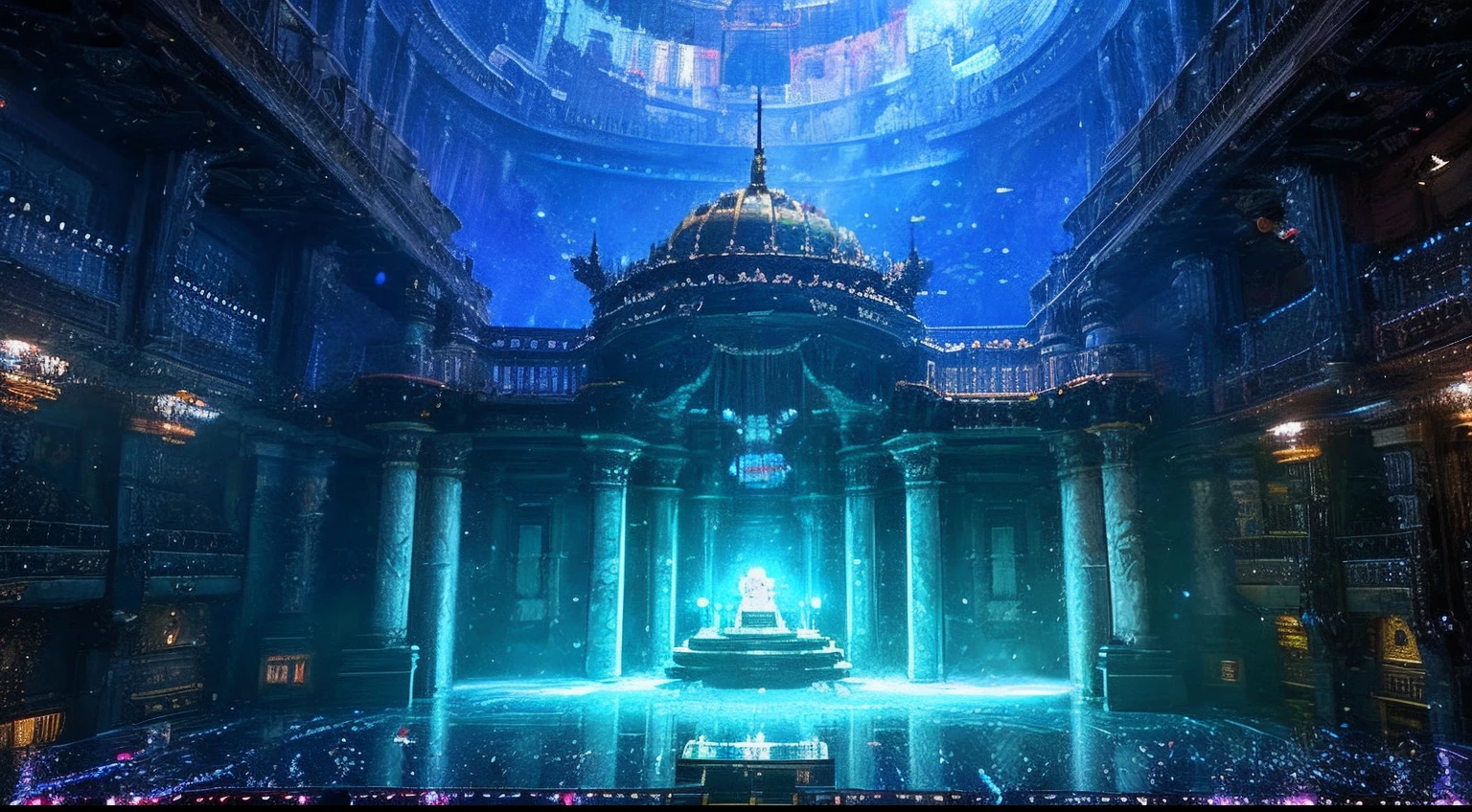 pixel game,scenography,fantastical scenes,inside in room,Space Opera House, Pixel art #pixelart
