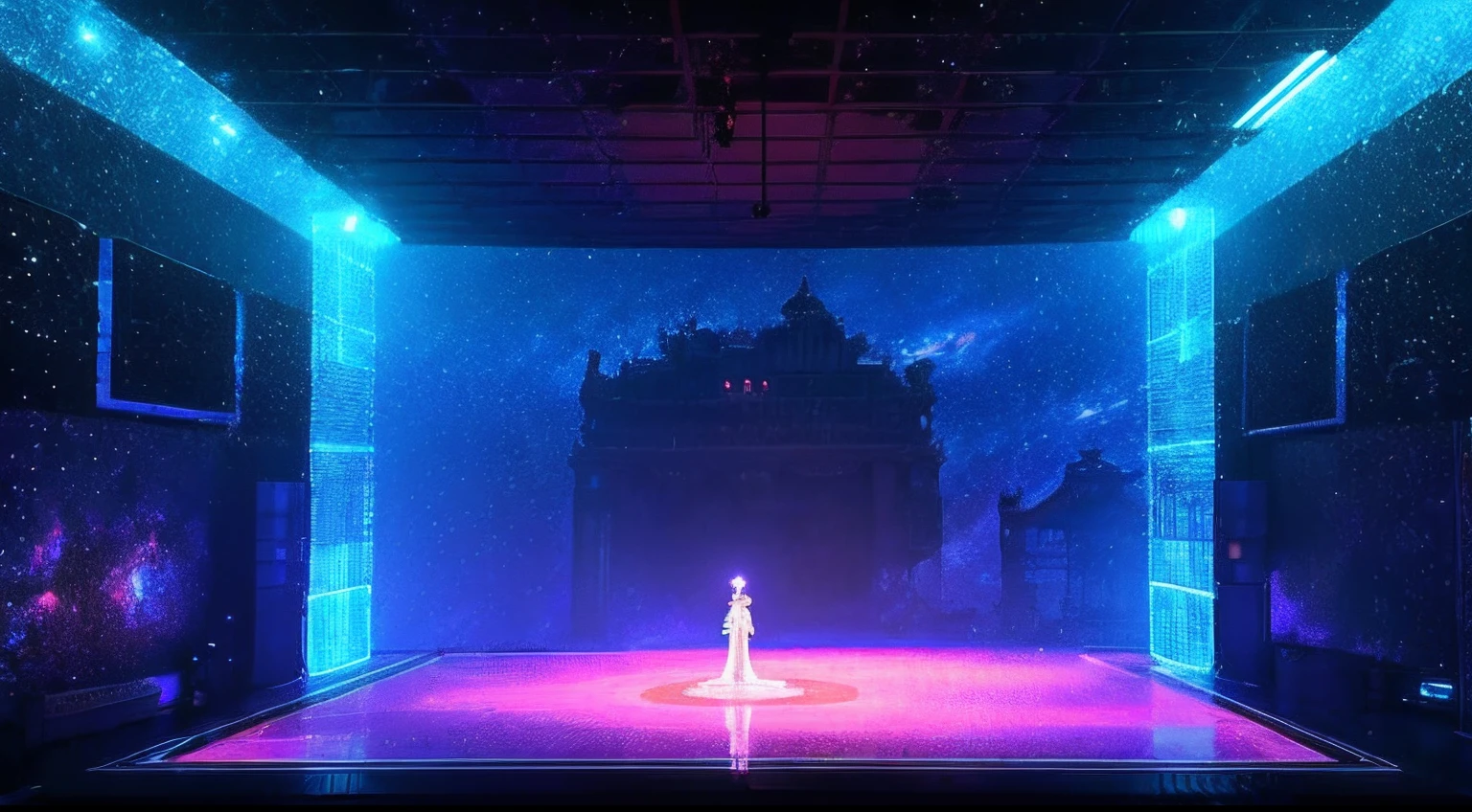 pixel game,scenography,fantastical scenes,inside in room,Space Opera House, Pixel art #pixelart