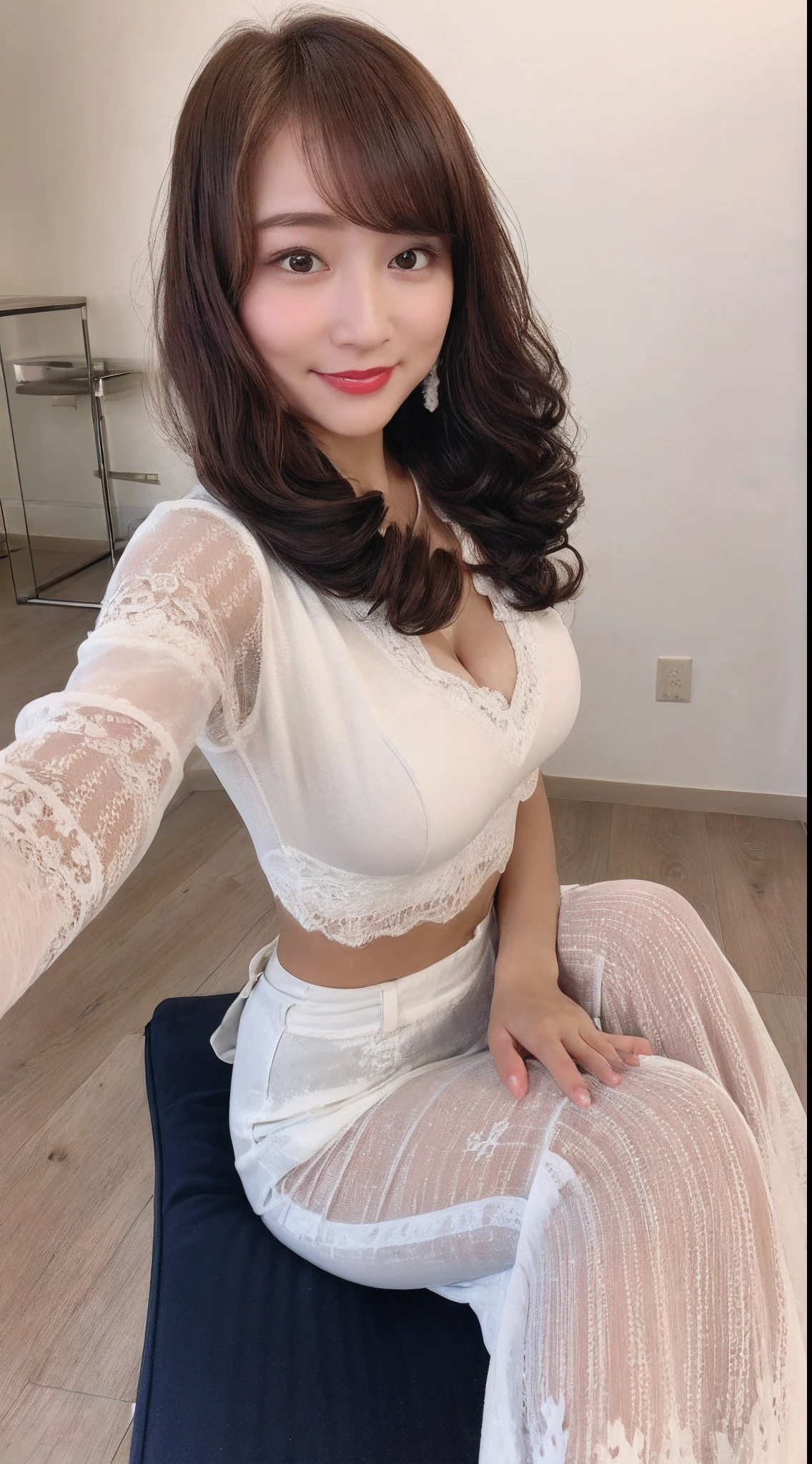 ((Best Quality, 8K, Masterpiece: 1.3)), 1girl, Slim Abs Beauty: 1.3, (Hairstyle Casual, Big Breasts: 1.2), Dress: 1.1, Super Fine Face, Delicate Eyes, Double Eyelids, Smile, Home