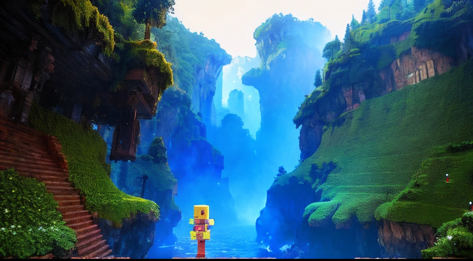 pixel game,scenography,fantastical scenes,Puppet Adventures, Pixel art #pixelart