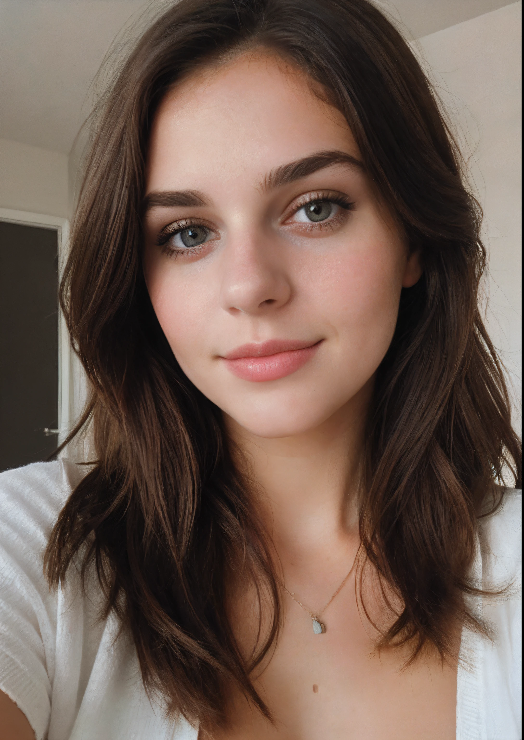 a selfie of a pretty young woman, taken with iphone camera