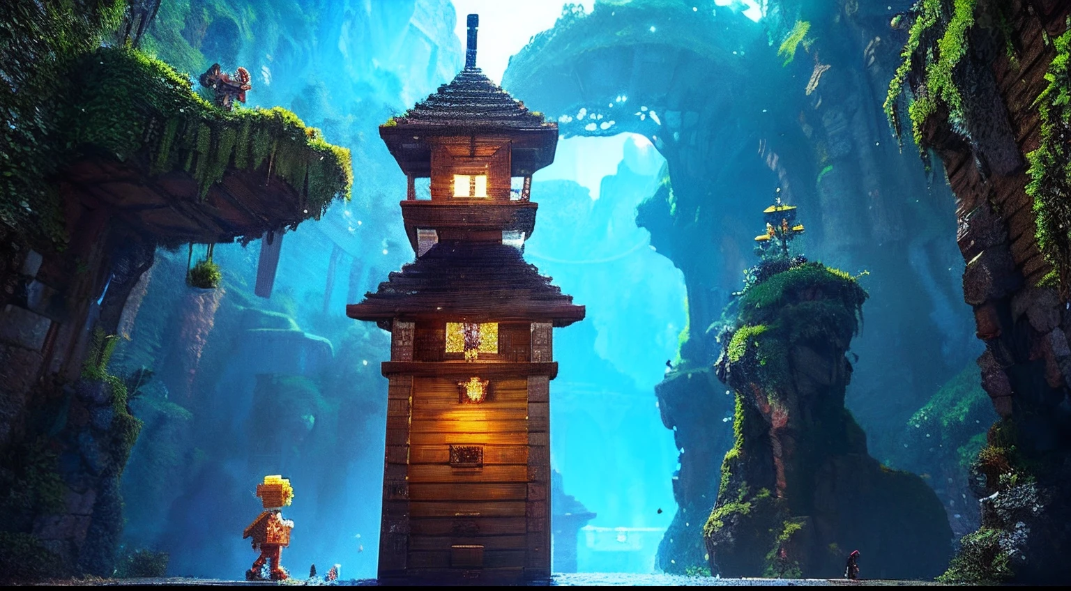 pixel game,scenography,fantastical scenes,Puppet Adventures, Pixel art #pixelart