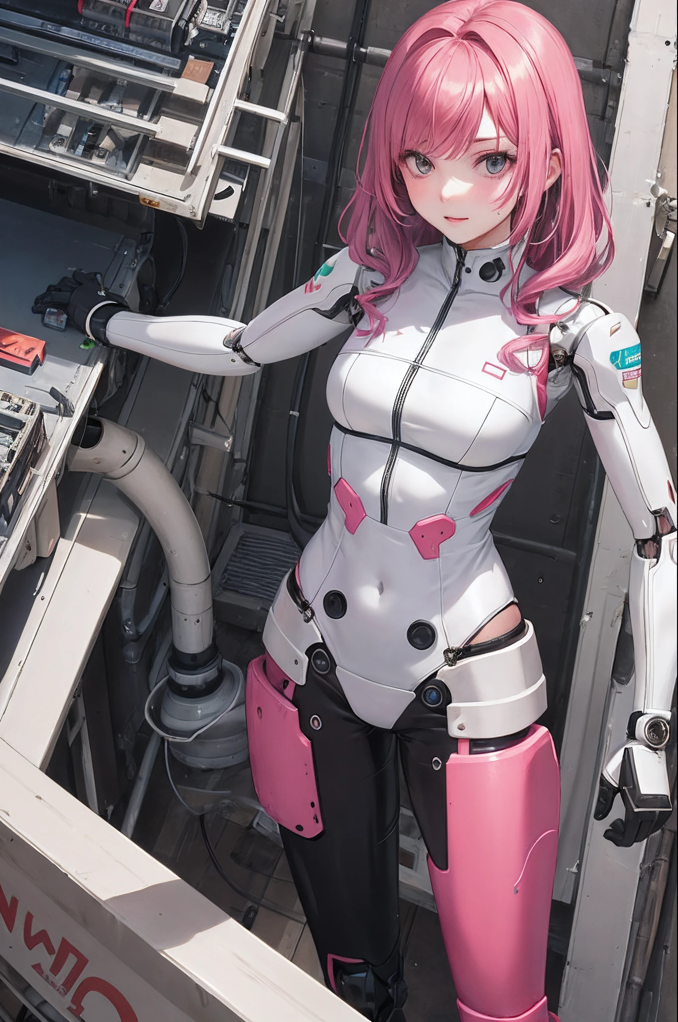 Gundam, pink, blue, girl,