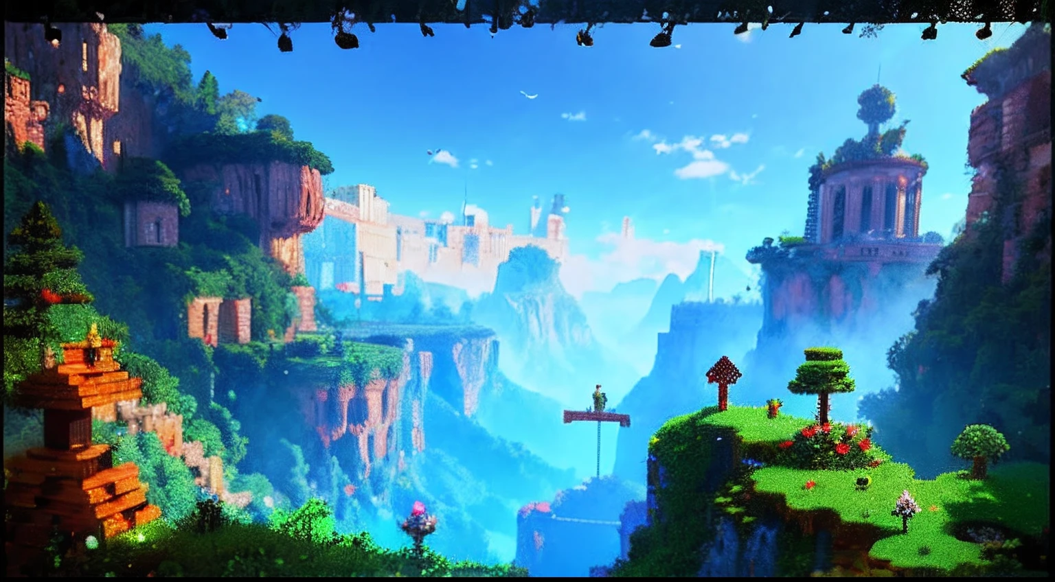 pixel game,scenography,fantastical scenes,Puppet Adventures, Pixel art #pixelart