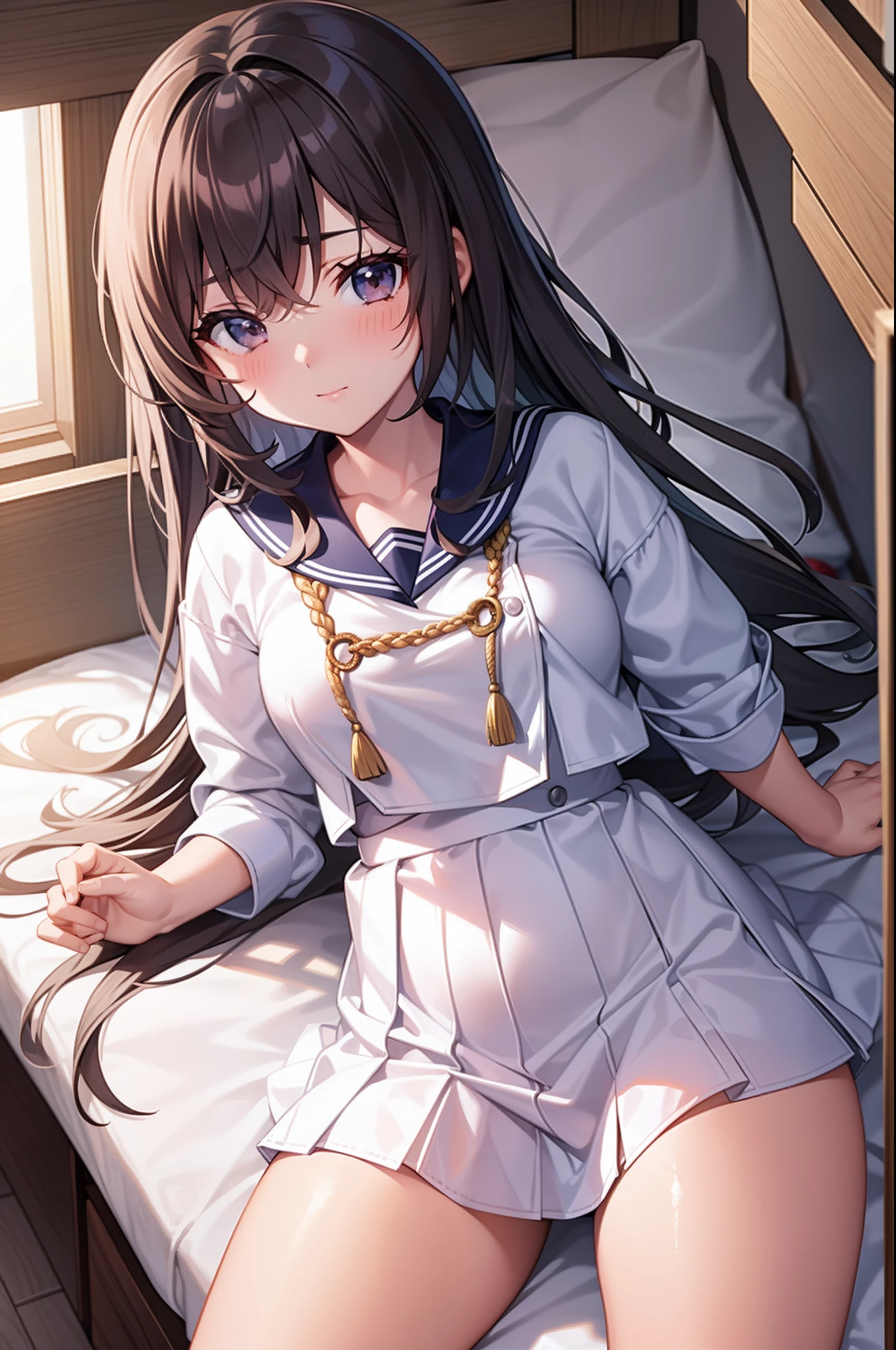 Puni high school girl in a sailor suit with thick thighs in the infirmary until late at night、a moon、stele