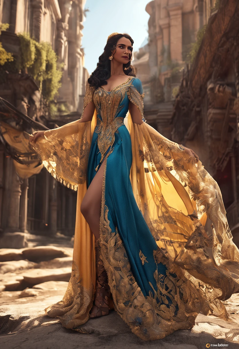 Royal Sister，long leges，cabellos largos dorados，Princess dress，Absolutely beautiful，ssmile，Comic style，succubi